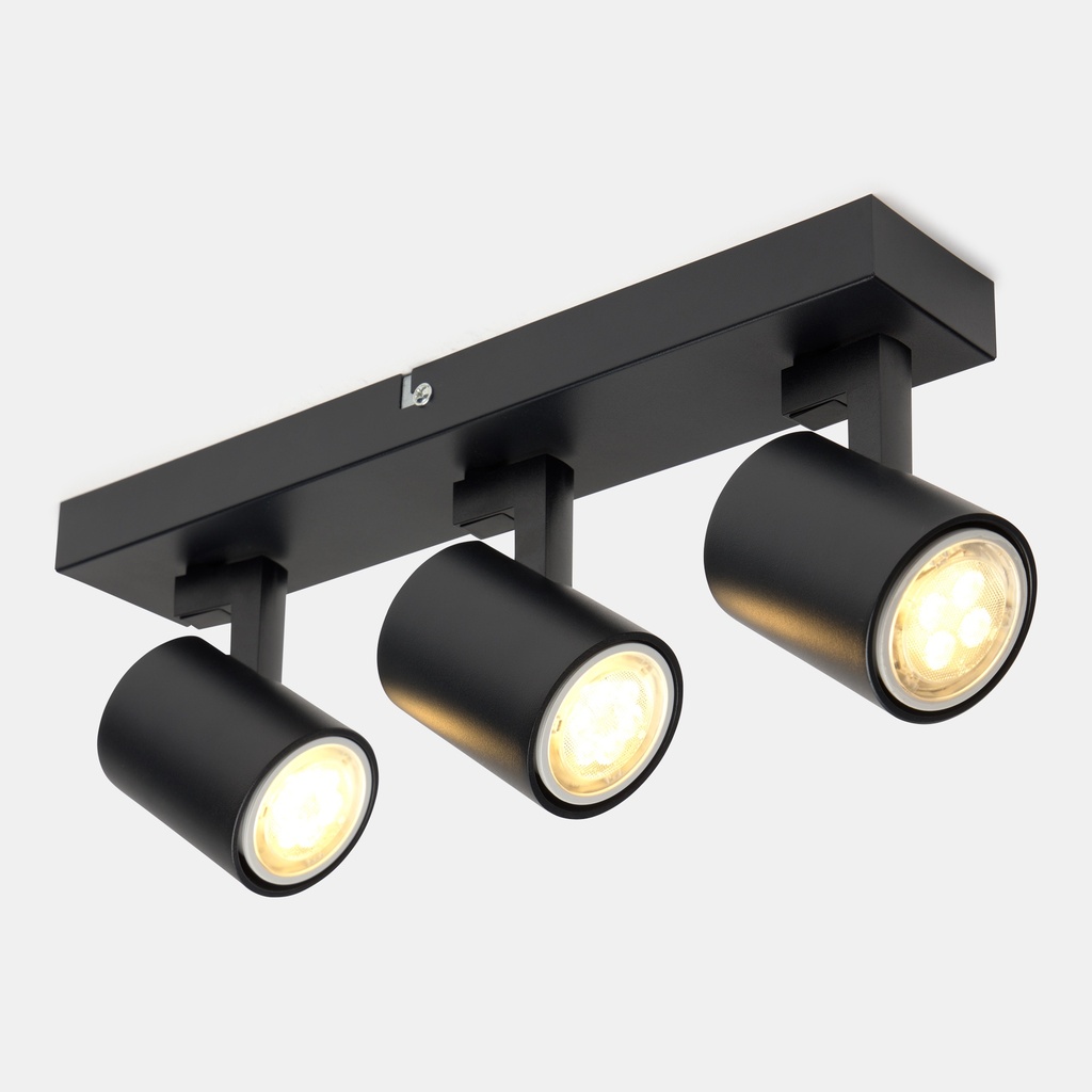 Spotlights series Kaplan 3 Bodies GU10 Black.