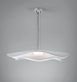 [33802215053] Mediterrània S/105.2 23Watt IP20 Dimmable Triac - White Canopy  Cream Translucent Ribbon Shade