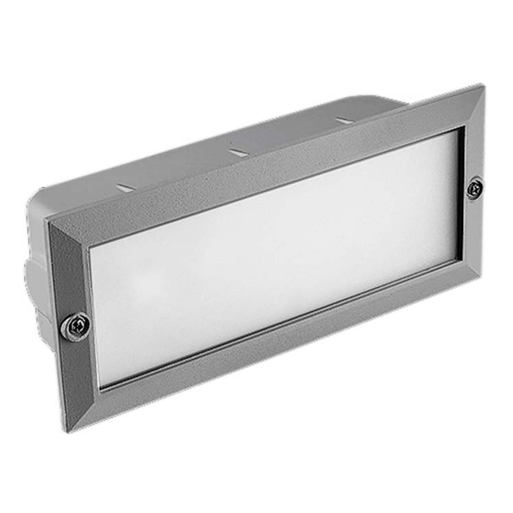 [PX-0047-GRI] RECESSED WALL LIGHTING IP44 TAMESIS E27 60W GREY