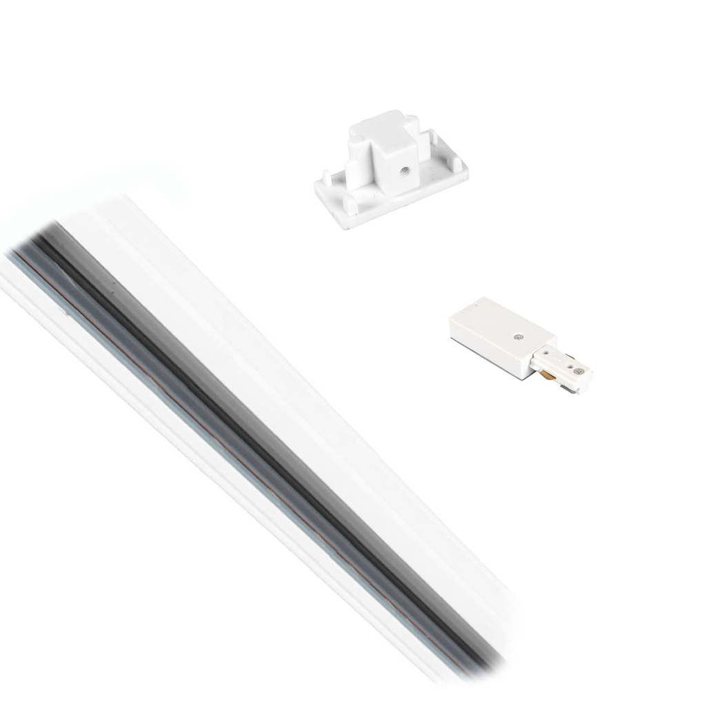 [TC-0473-BLA] SINGLE-PHASE TRACK + END CAP + MAINS CONNECTOR