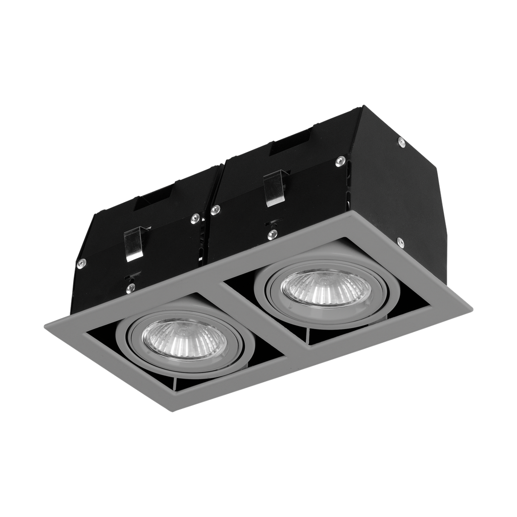 Grey recessed Double Downlight- CARDAN