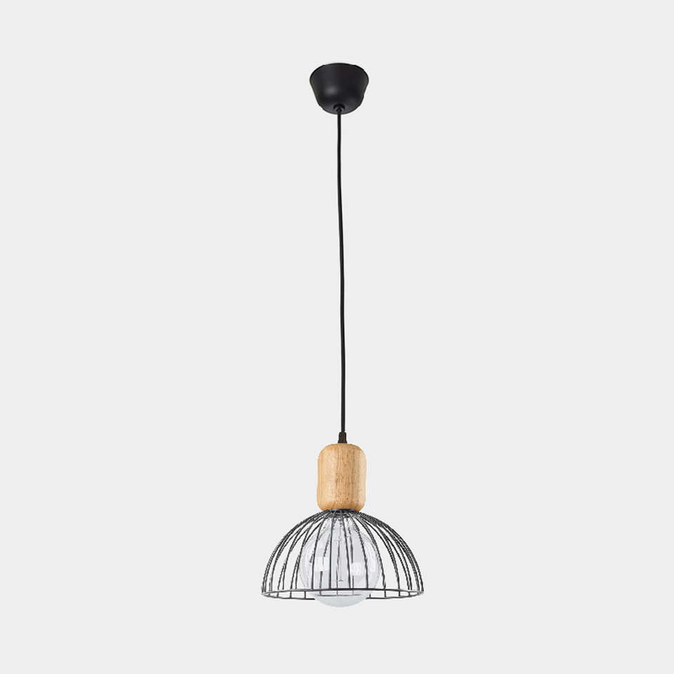 [00-6415-93-05] Pendant Contrast ø247mm E27 60W Light wood