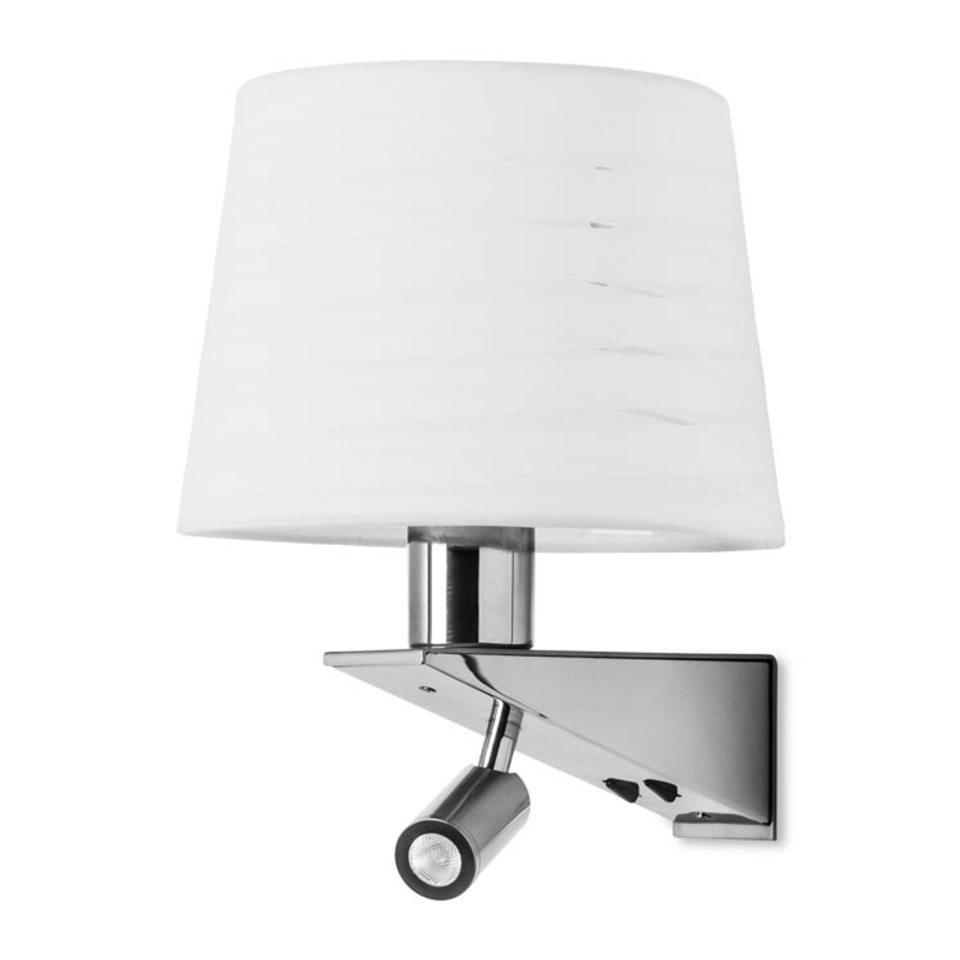 [05-2756-81-21] Wall fixture Gloss Reader E27 60 Satin nickel Chrome 640