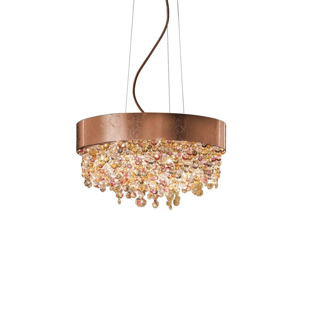 [OLAS/6/40/F03/L] Masiero Ola S6 40 Small LED Pendant with Colored Glass