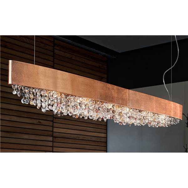 Masiero Ola S6 OV 160 Oval LED Pendant with Colored Glass