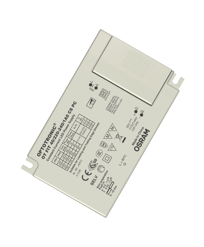 [OT FIT 40/220...240/1A0 CS PC SC] OPTOTRONIC Phase-cut OT FIT | Compact constant current LED driver – Dimmable