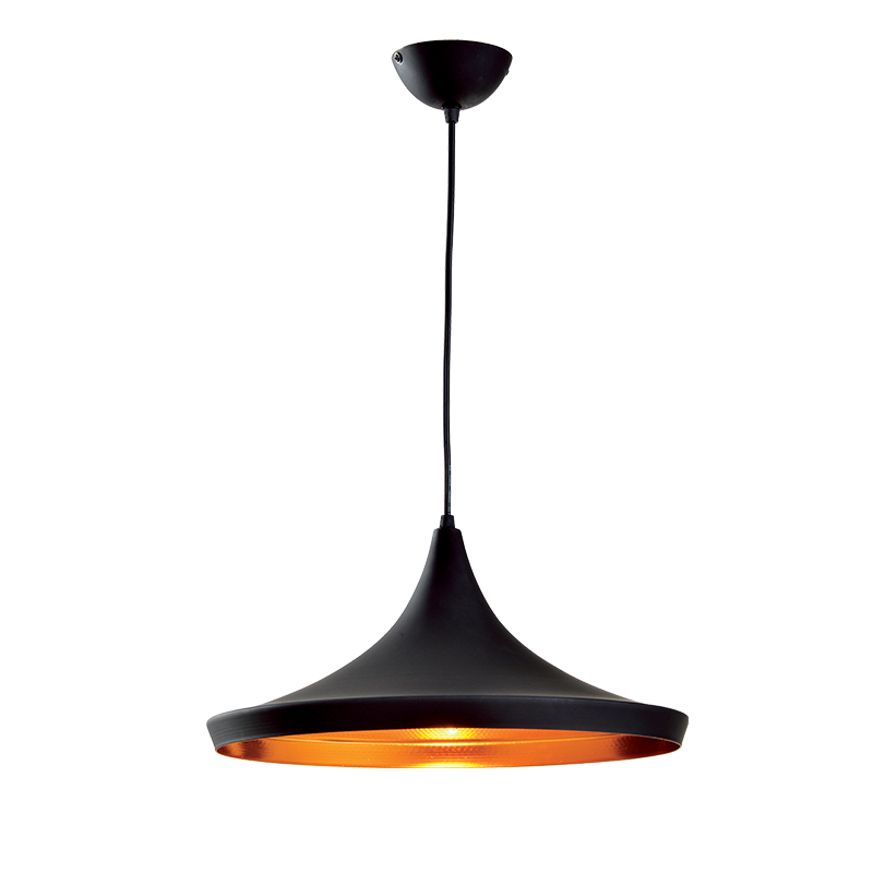 [955TIM1B] TIM-1B PENDANT 1xE27 D350mm BLACK/GOLD