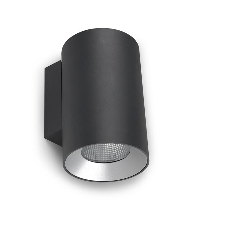 Wall fixture IP66 Cosmos Wall Fixture ø106 Single Emission LED 11W LED warm-white 3000K ON-OFF Urban grey 760lm