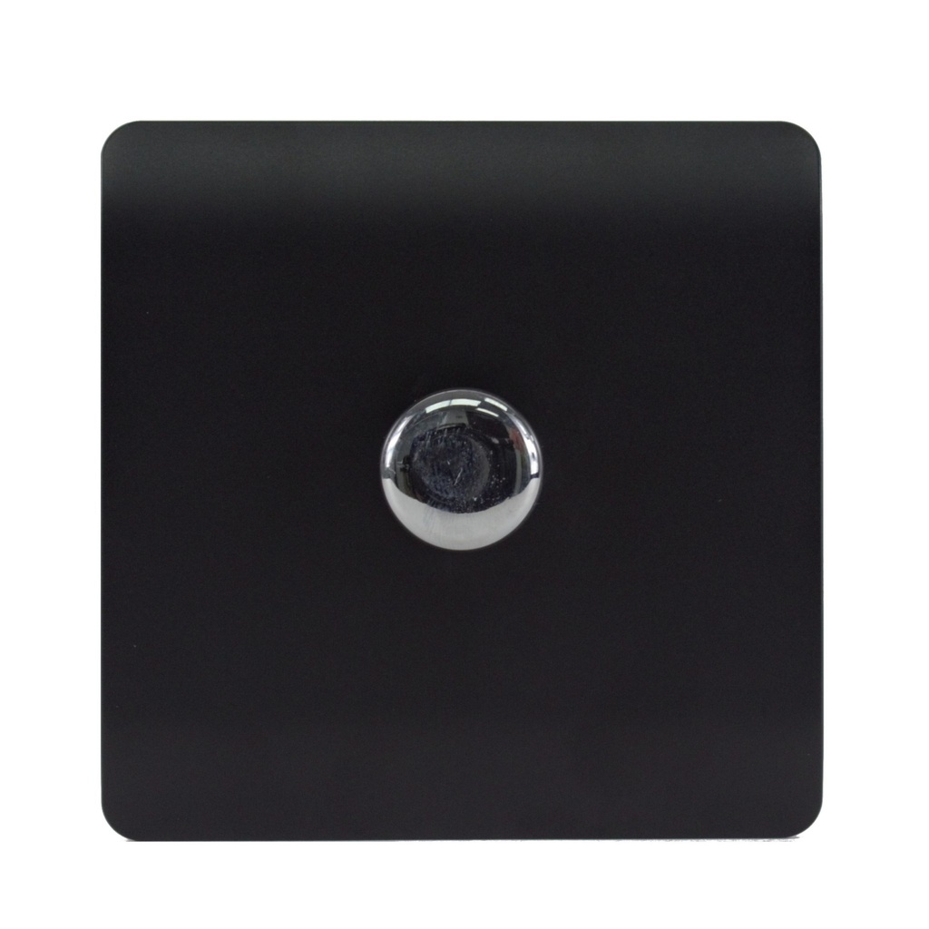 Trendi Artistic Modern Screwless 120 Watt LED Dimmer Switch Matt Black