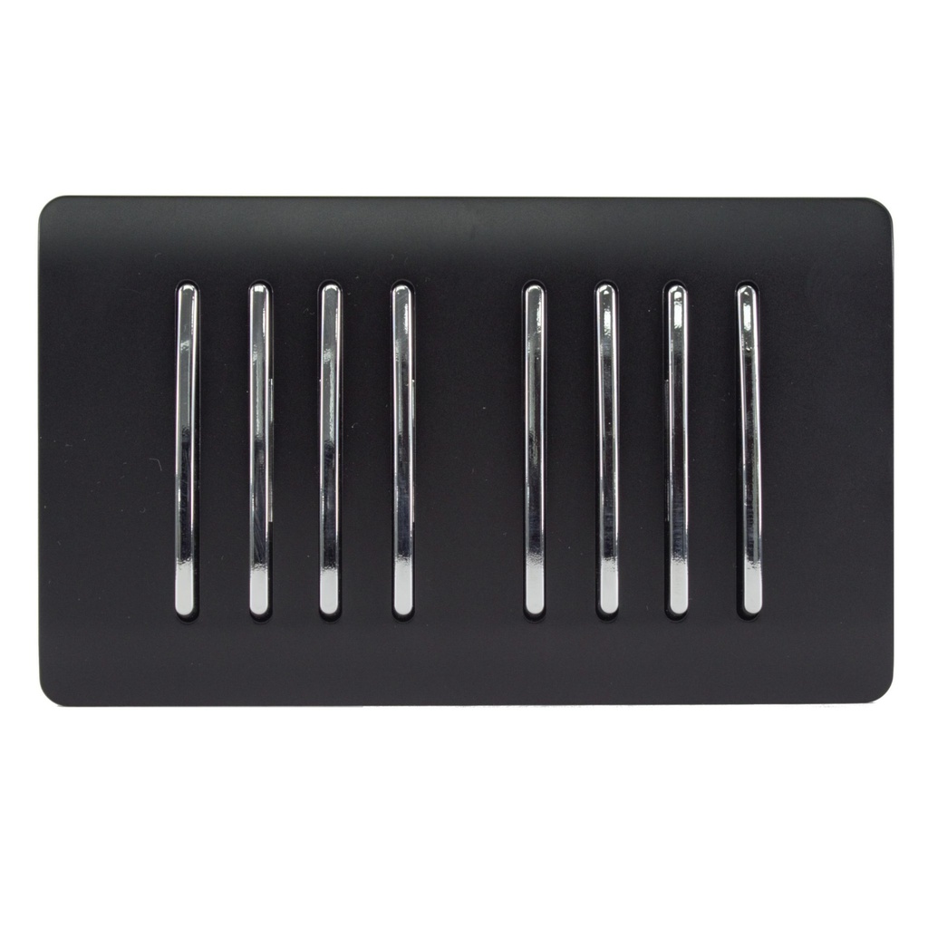 Trendi Switch 8 Gang 2 Way Double Plate Light Switch Matt Black