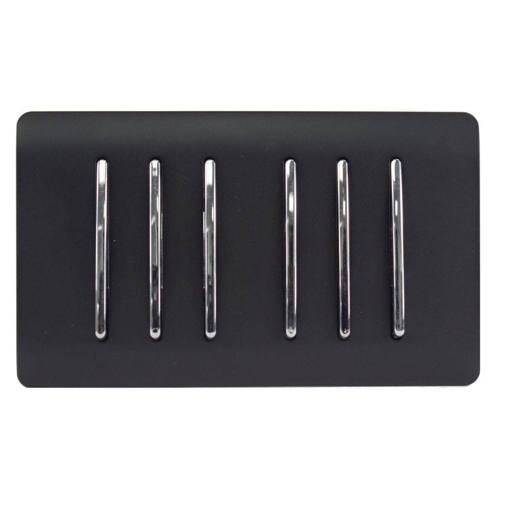 [ART-SS66MBK] Trendi Switch 6 Gang 2 Way Double Plate Light Switch Matt Black