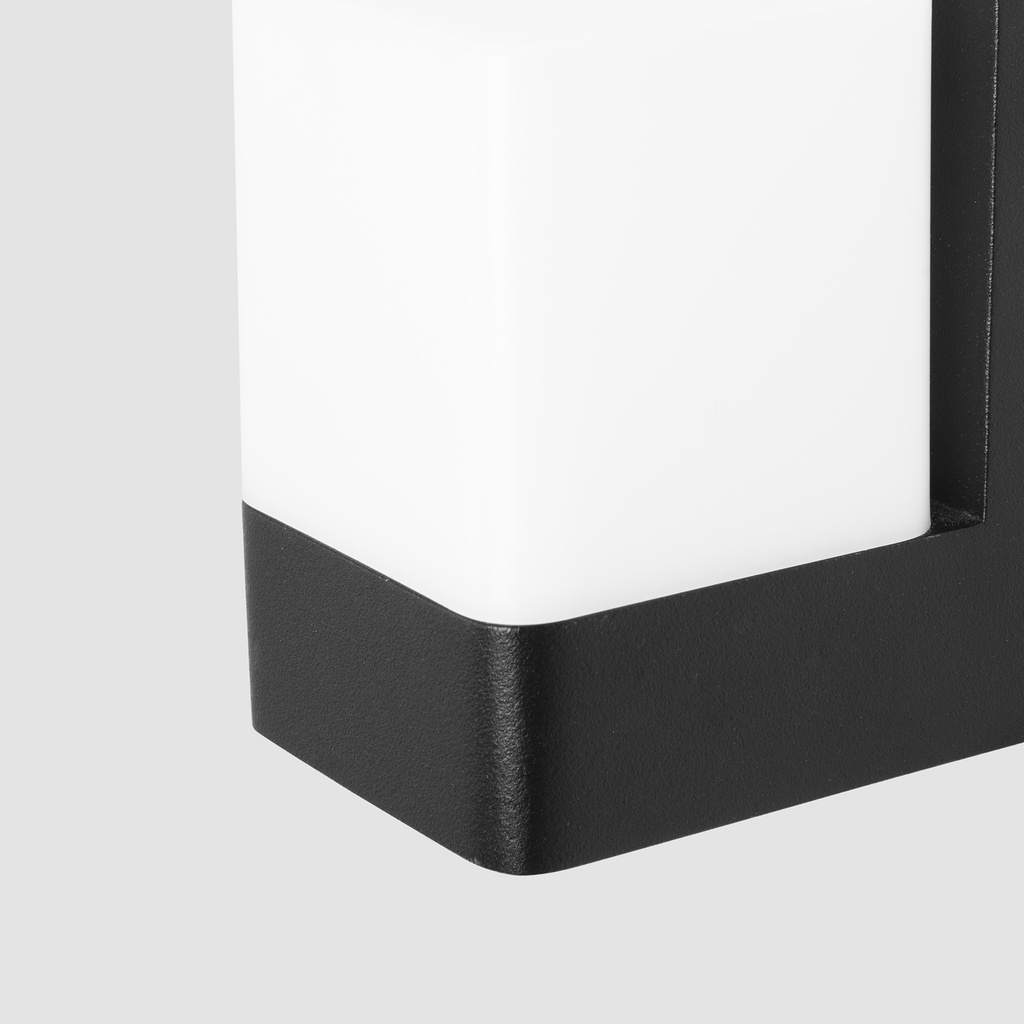 [PX-0372-NEG] Wall fixture IP44 OPALO LED 9.4W LED warm-white 3000K ON-OFF Black 975lm