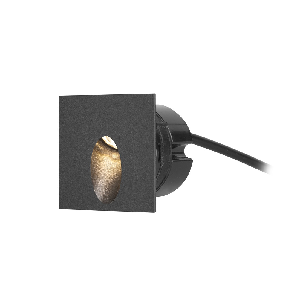 [PX-0357-NEG] Recessed wall lighting IP65 Icon Square LED 3.3W LED warm-white 3000K ON-OFF Black 228lm