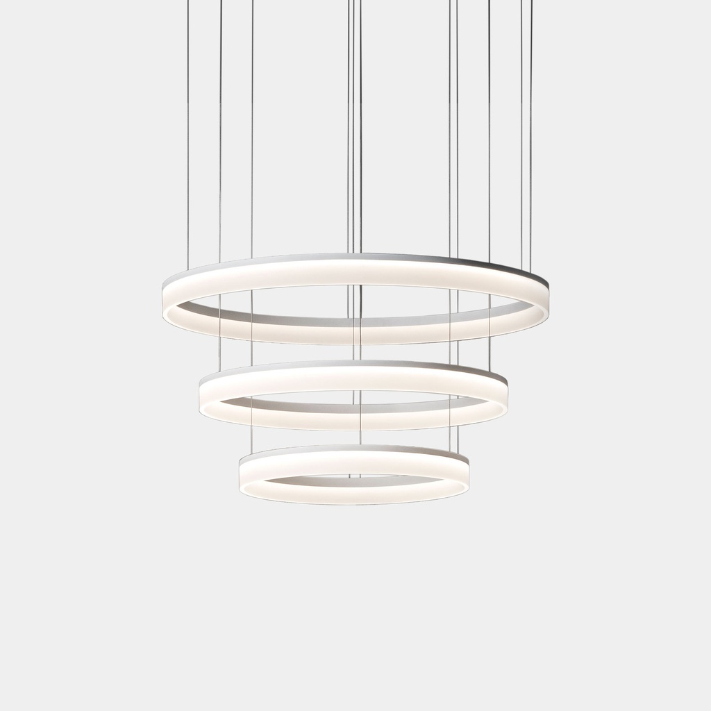 [00-3649-BW-M3] Pendant Circ Ø600 + Ø800 + Ø1000 LED 89W LED warm-white 3000K ON-OFF White 7136lm