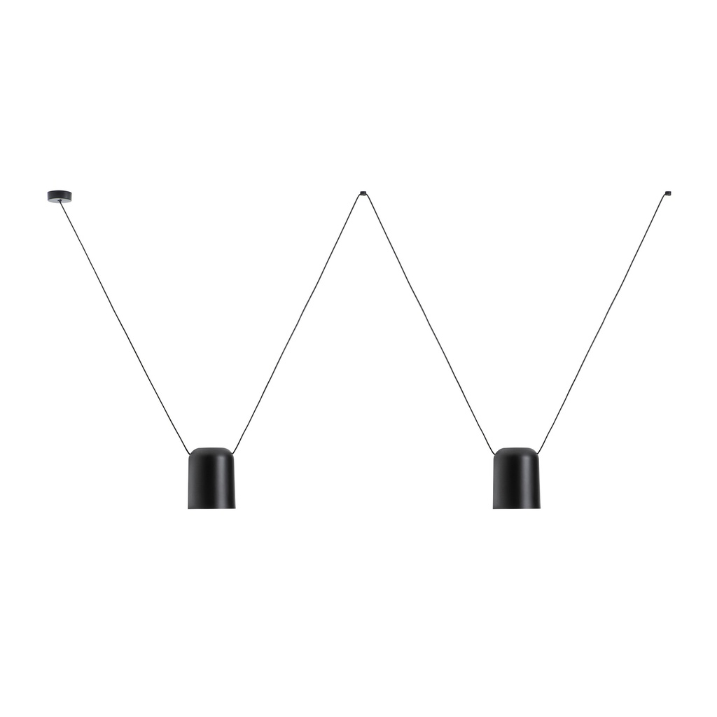 Pendant Attic Double Rectangular Shape E27 15W Black 1537lm