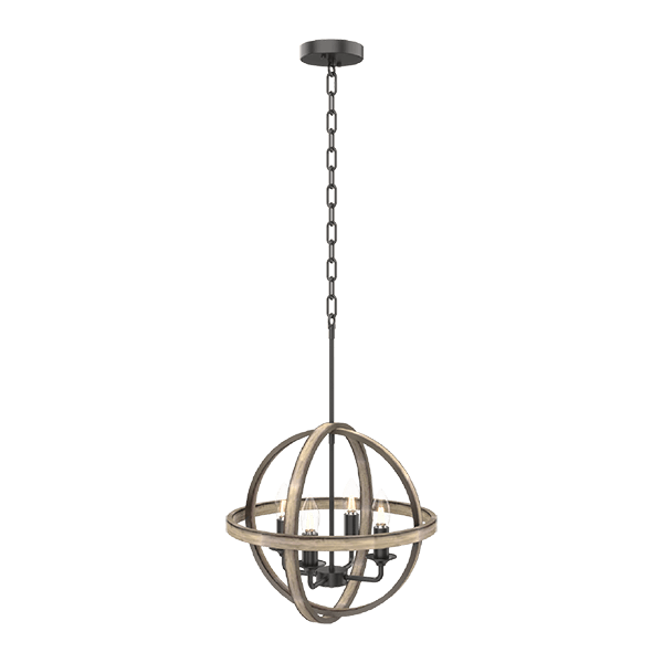 [955TINO4] TINO CHANDELIER 4XE14 BLACK MATT/WHITE