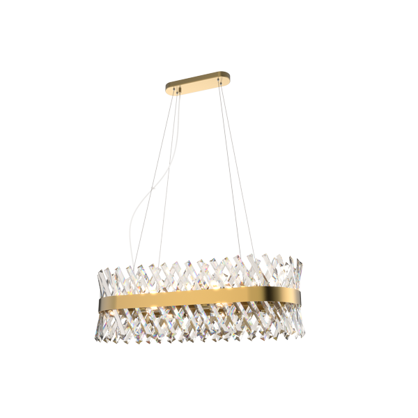 [955WILLIAMLUX12] WILLIAM CHANDELIER 12xE14  GOLD/CHAMPAGNE, L:1000/H:1500/W:350