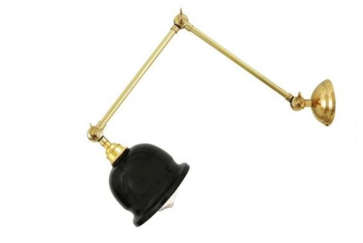 Nico Vintage Adjustable Arm Picture Light with Brass Shade