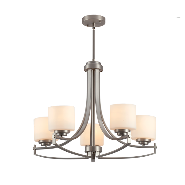 [955ERIN5] ERIN CHANDELIER 5XE27 SATIN NICKEL