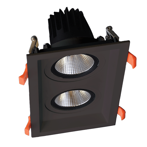 [92DL82F6040/BL] DOUBLE LED MOVABLE SPOT LIGHT 2X30W 230V 4000K BLACK