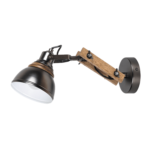 [955ALEGRA1W] ALEGRA WALL LAMP 1XE14  WOOD/BLACK