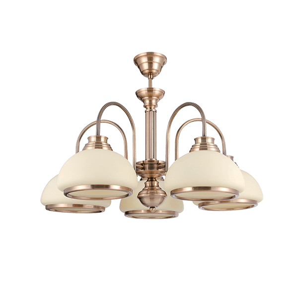 [955KRISTA5] KRISTA CHANDELIER 5XE27 GOLDEN COOPER BRASS