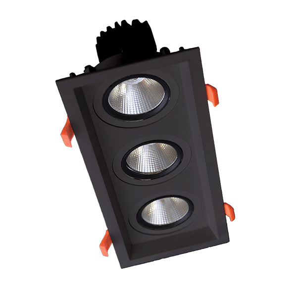 TRIPLE LED SPOT LIGHT 3X15W 230V 4000K BLACK