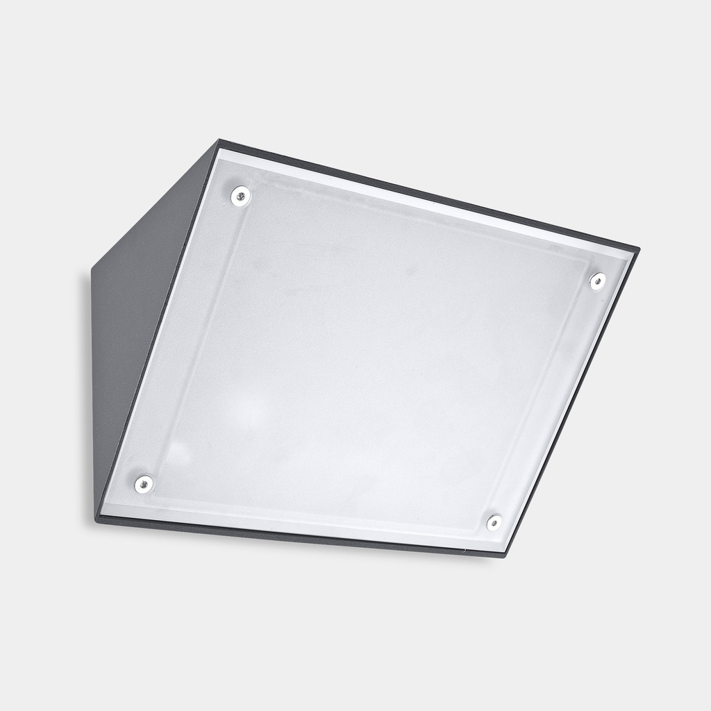 [05-9884-Z5-CM] Wall fixture IP65 Curie Glass 260mm LED 14W LED neutral-white 4000K ON-OFF Urban grey 412lm