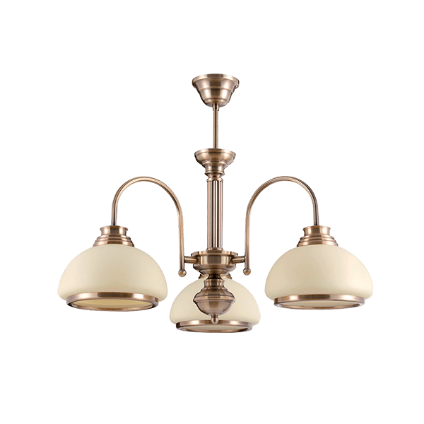 [955KRISTA3] KRISTA CHANDELIER 3XE27 GOLDEN COOPER BRASS