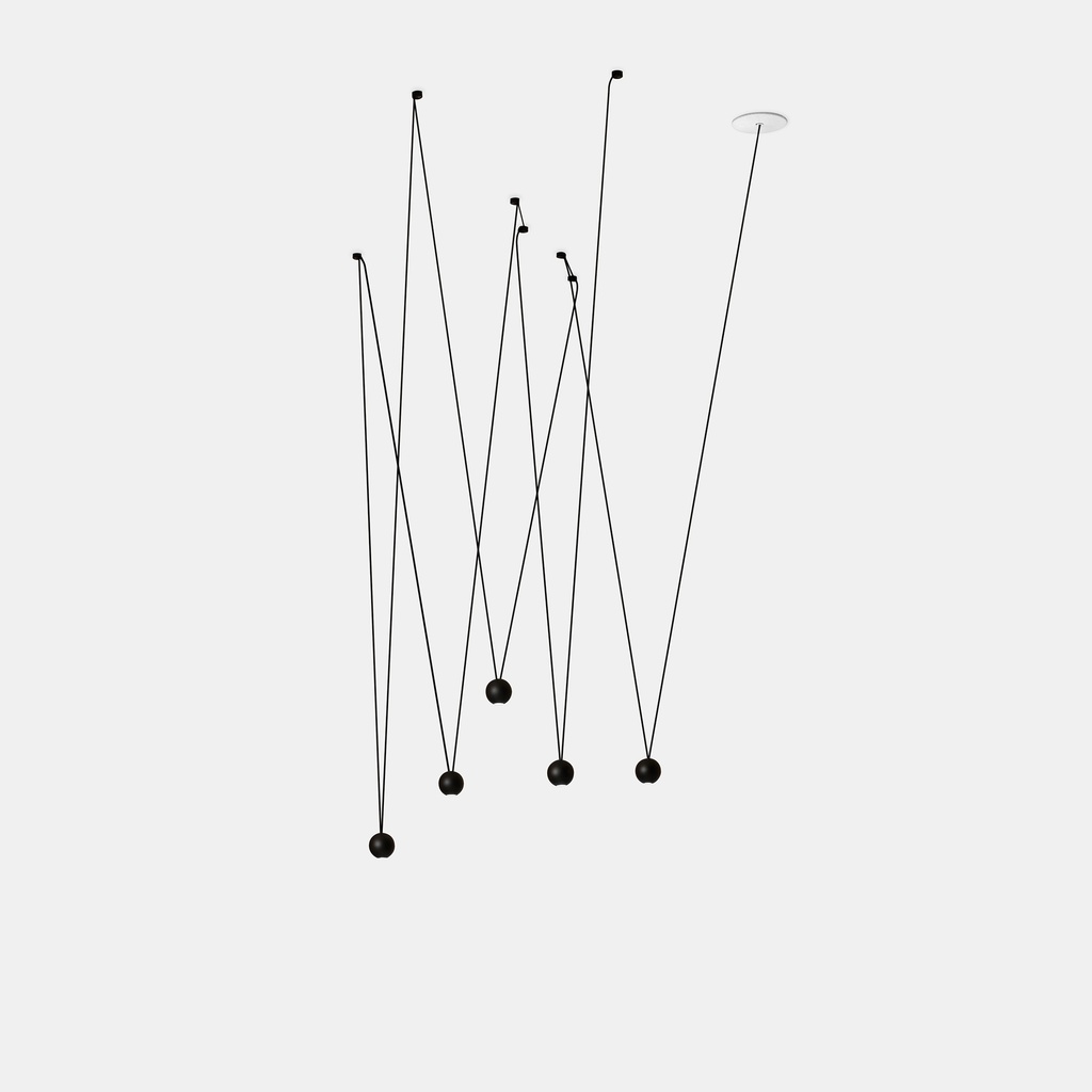 [00-7905-05-05] Pendant Punto Multiple Recessed LED 29 LED warm-white 3000K 0-10V / 1-10V / PUSH/ DALI Black 1645lm