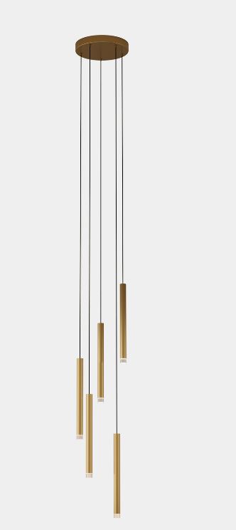 Pendant Candle 5 Bodies Chandelier LED 15.6W 844lm 2700K Black