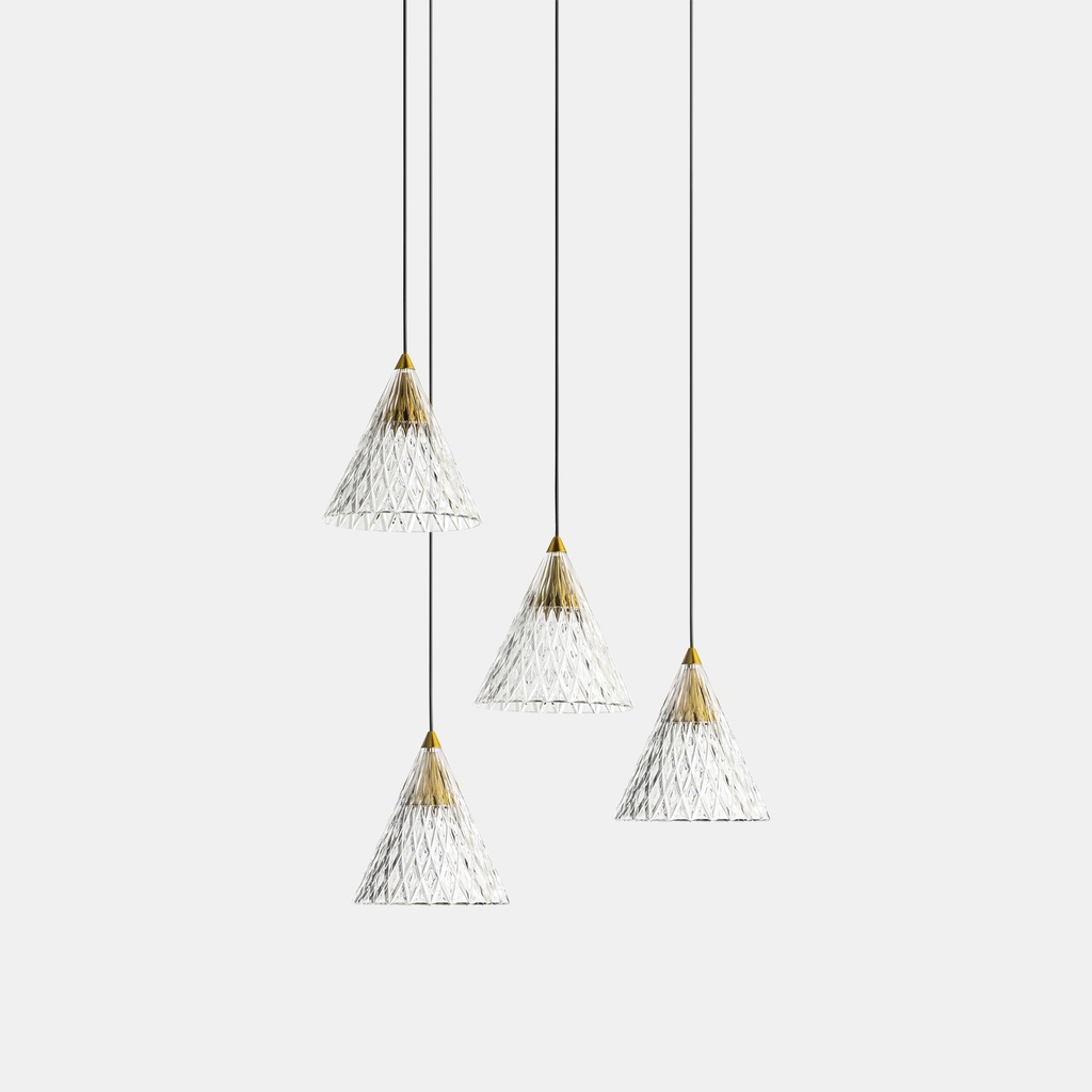 Pendant Veneto Surfaced 3 Bodies LED 15W 2700K Gold 268lm