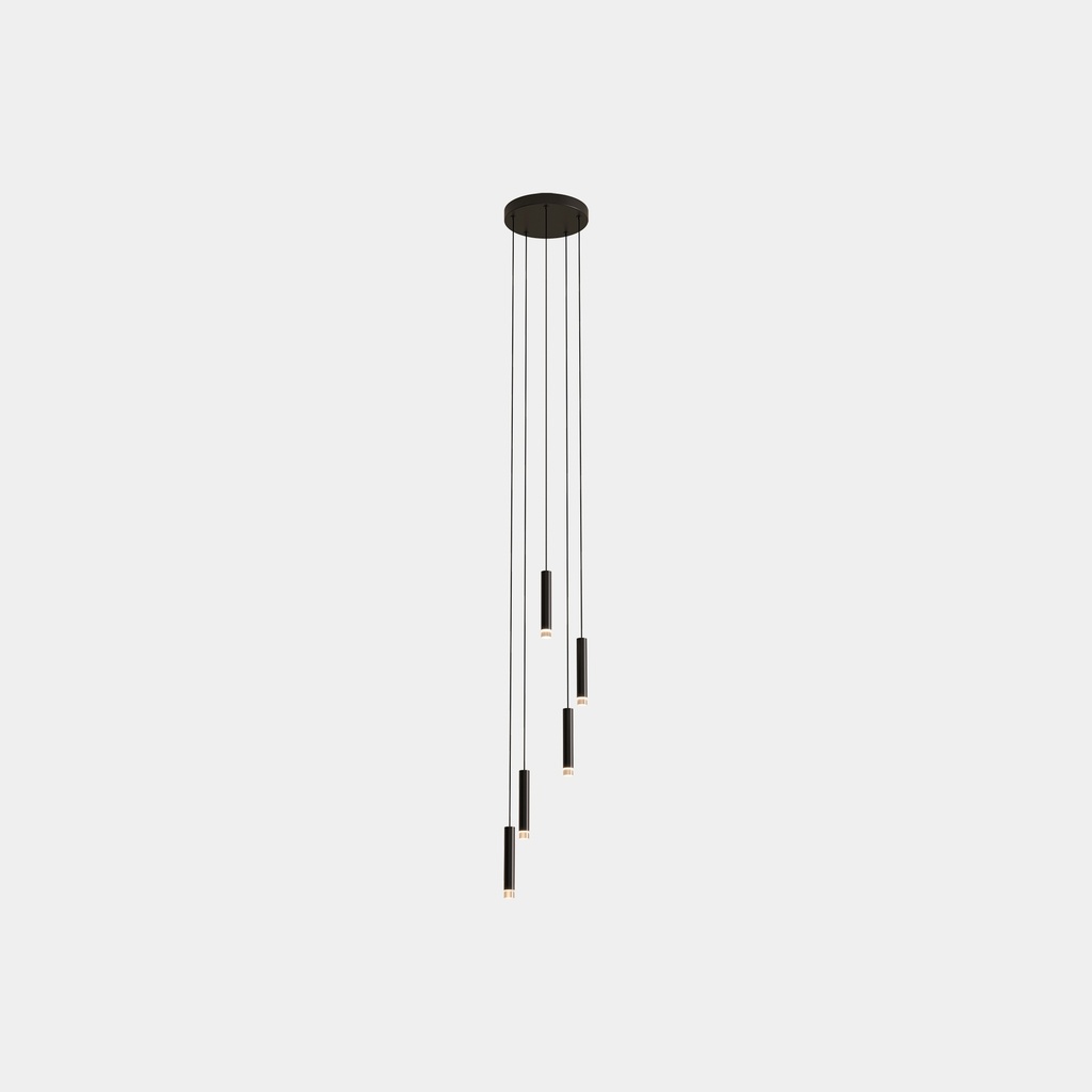 Pendant Candle XS 5Bodies Chandelier LED 15.6W LED warm-white 2700K 0-10V / 1-10V / PUSH/ DALI Black 844lm