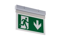 Surface mounted emergency exit sign.SylSafe Exit 2.2W, IP20, DALI monitoring.
