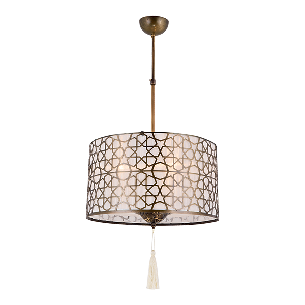 [955ERBA3/AN] ERBA PENDANT 3XE27 ANTIQUE GOLD