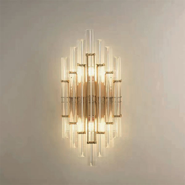 [955ELDER2W/GD] ELDER WALL LAMP 2XE14 GOLD/CRYSTALS