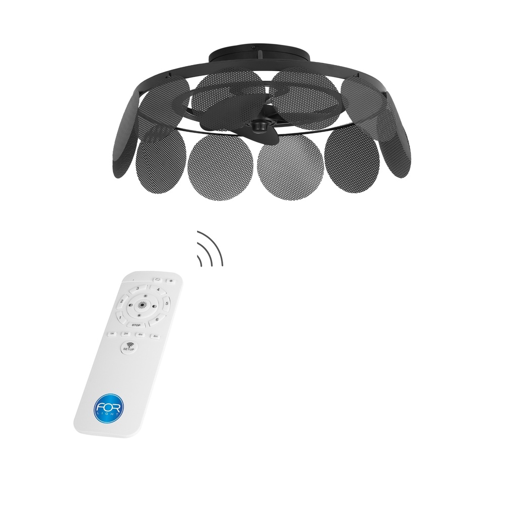 Fan IP44 CIL LED TW 2700-6000K Black Black 4370