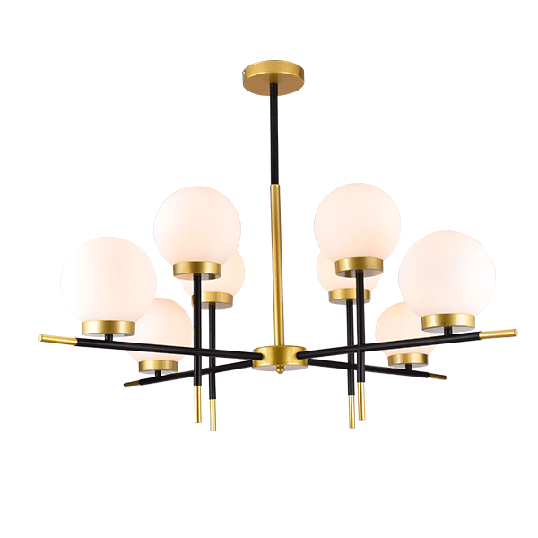 [955JULIET8] JULIET CHANDELIER 8XE27 BLACK/GOLD