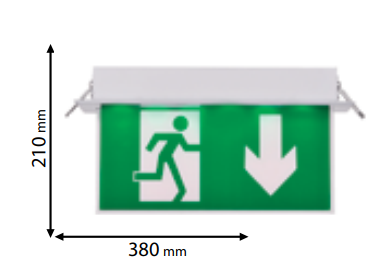 [9AL3116] AL3116 LED EMERGENCY LIGHT PLASTICBOARD DOWN ARROW