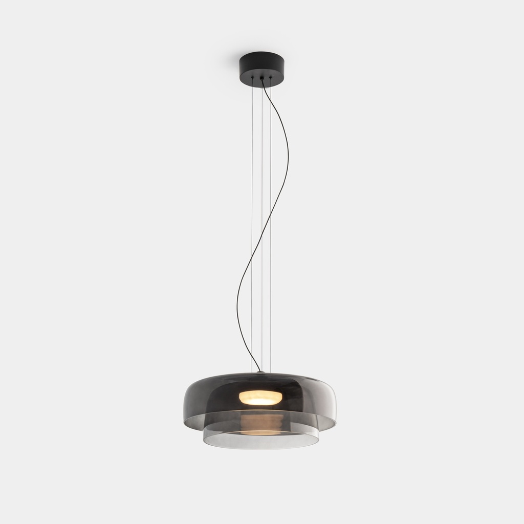 [00-A028-05-12] Pendant Levels 2 Bodies Ø420mm + Ø320mm LED 17.2W SW 2700-3000-4000K PHASE CUT Black 1255lm