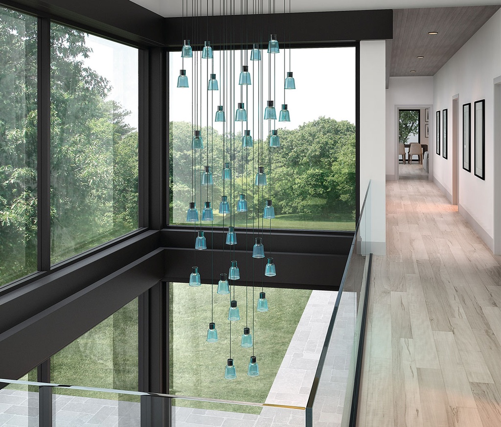 Suspension lamp DROP S/36L PENDANT 1-10V DIMMABLE - EBONY BLACK GREEN BLASS