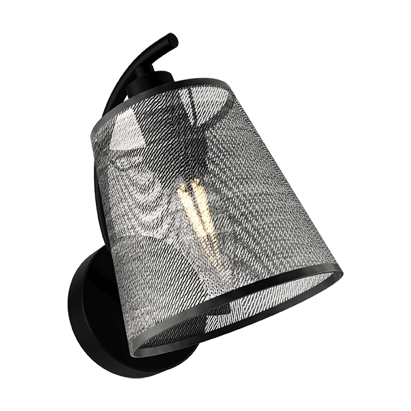 [955JASMINE1W] JASMINE WALL LAMP 1XE14 BLACK