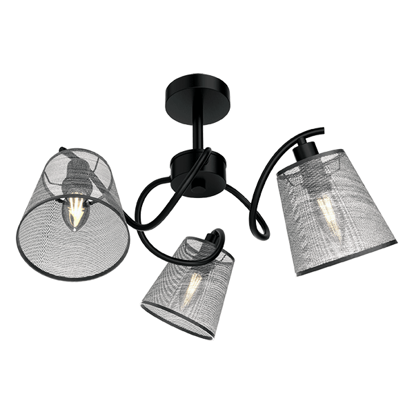 [955JASMINE3] JASMINE CHANDELIER 3XE14 BLACK