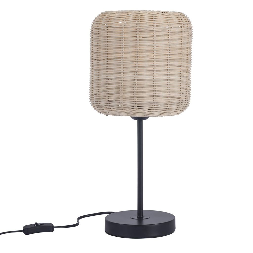 [DE-0215-NAT] Table lamp CORTIC E27 15 Black Natural rattan