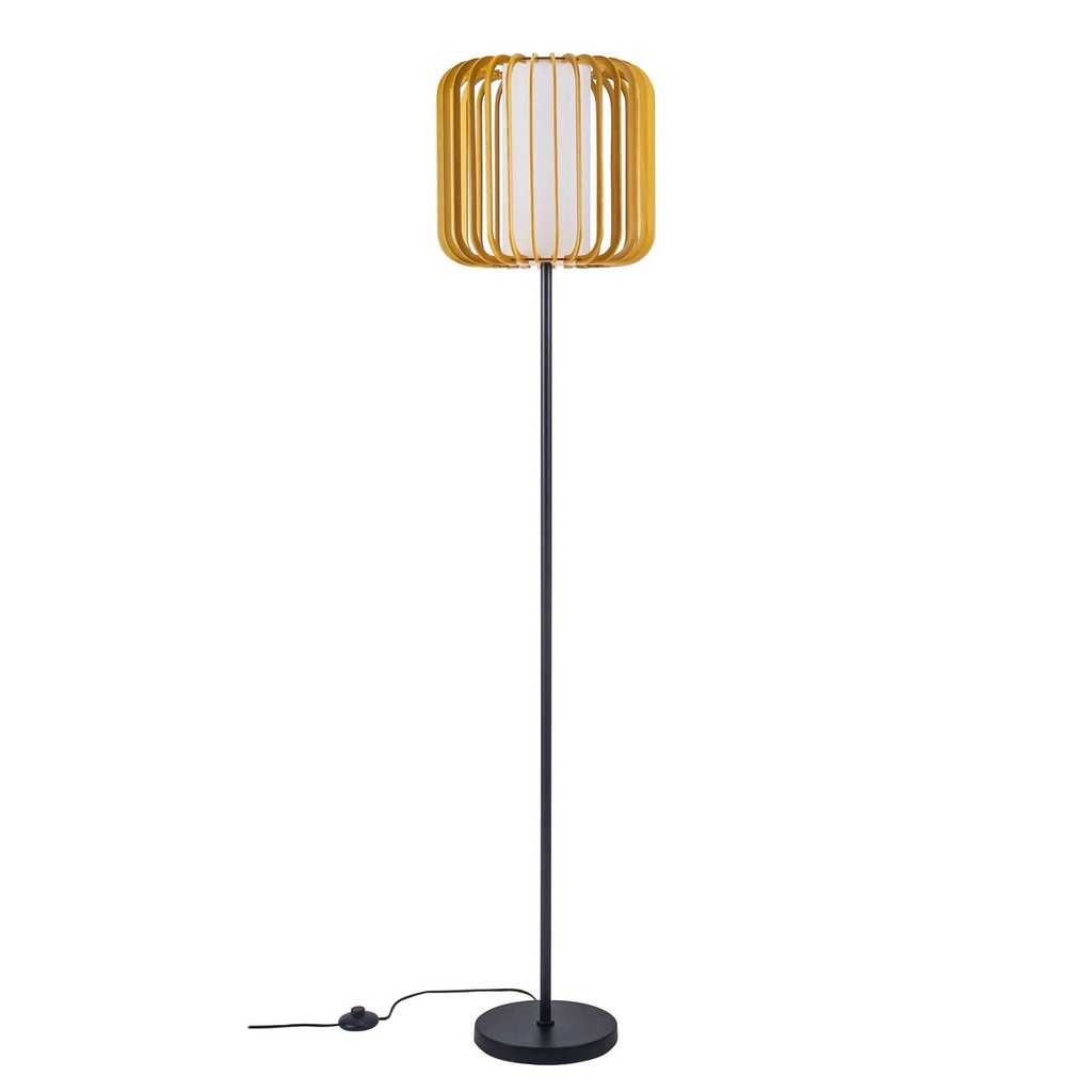 [DE-0201-NAT] Floor lamp IP20 VIVA E27 15 Black Light wood