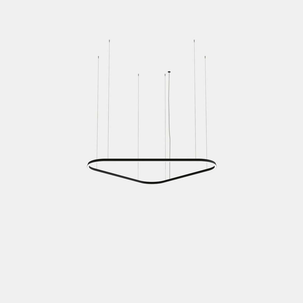 [TS6X-00A9AZRU05] Pendant Geometric Triangular Mini 1600mm LED 106 LED warm-white 2400K 0-10V Black 5638lm