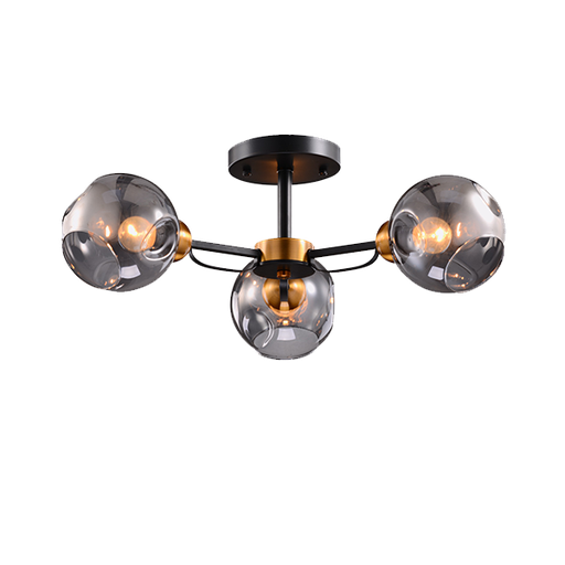 [955ELLARIA3] ELLARIA CHANDELIER 3xE27 BLACK/ANTIQUE BRASS