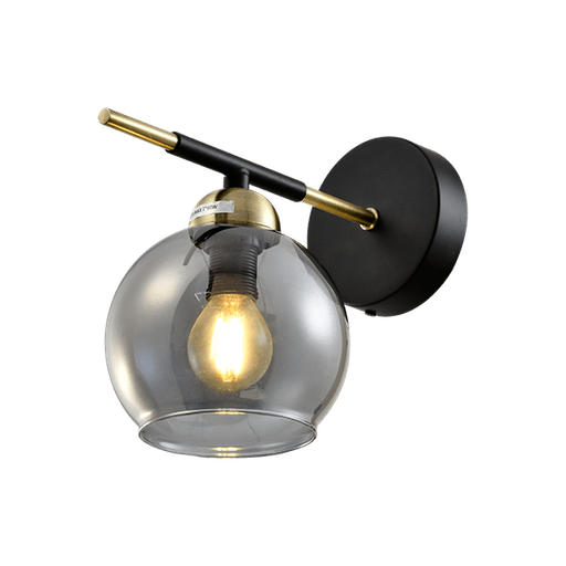 [955BILL1W] BILL WALL FIXTURE 1XE14 BLACK MATT/BRONZE
