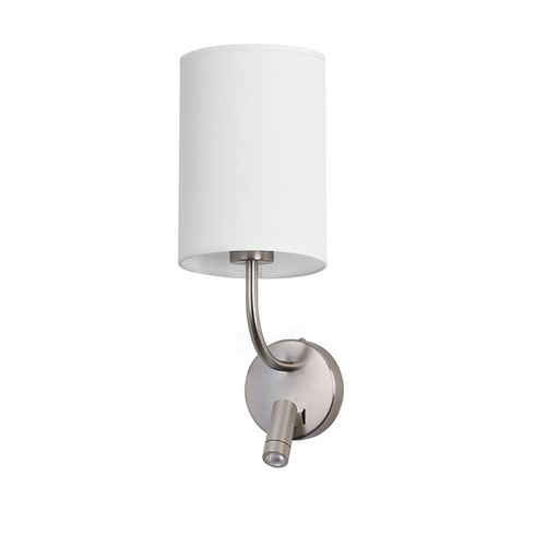 [DE-0382-SAT] WALL FIXTURE IP20 ROMI READER LED 2.2W 3000K SATIN NICKEL
