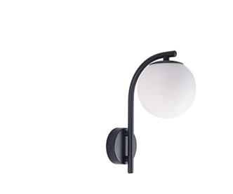 [DE-0237-NEG] Wall fixture IP44 Sfera Simple G9 Max. 6W Black